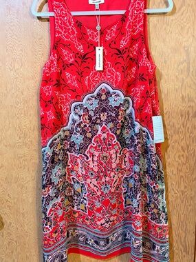 Max Studio Red Paisley Print Mini Dress